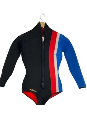 Fathom Seaflex Women's Wetsuit Black & Red & Blue Size Medium 5